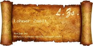 Lohner Zsolt névjegykártya